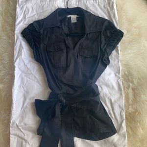 COPY - Diane Von Furstenberg Wrap Blouse Black Size 8